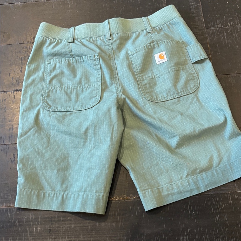 Carhartt Sage Green Shorts Rip Stop Roll Tab Gorpcore Shorts Size 8 - Picture 7 of 9